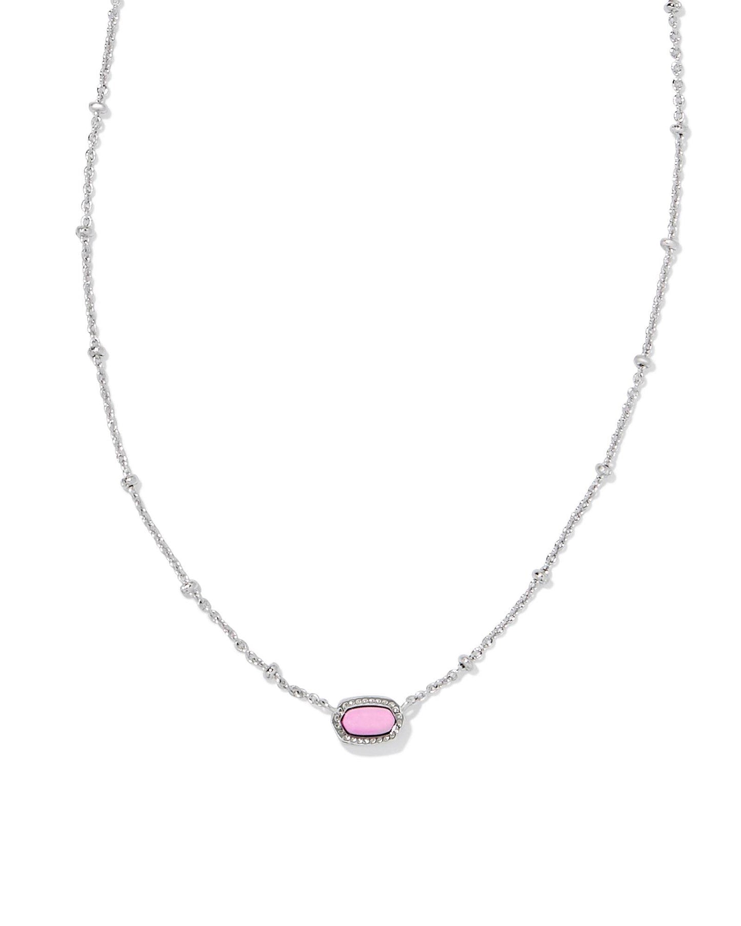 BOUTIQUE KENDRA SCOTT MINI ELISA SILVER SATELLITE SHORT PENDANT NECKLACE FUCHSIA MAGNESITE