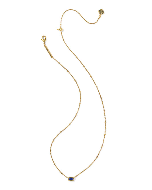 BOUTIQUE KENDRA SCOTT MINI ELISA VINTAGE GOLD SATELLITE PENDANT NECKLACE IN BLUE LAPIS 2