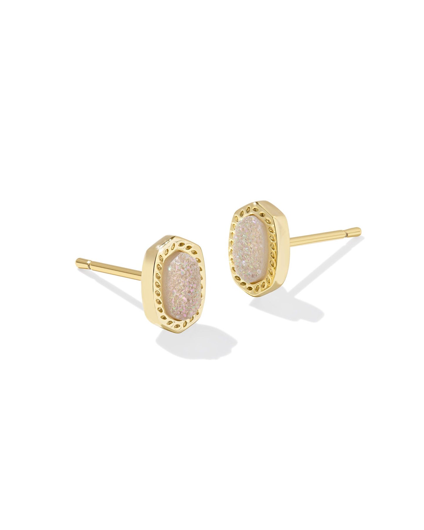 BOUTIQUE KENDRA SCOTT MINI ELLIE GOLD STUDS IRIDESCENT DRUSY