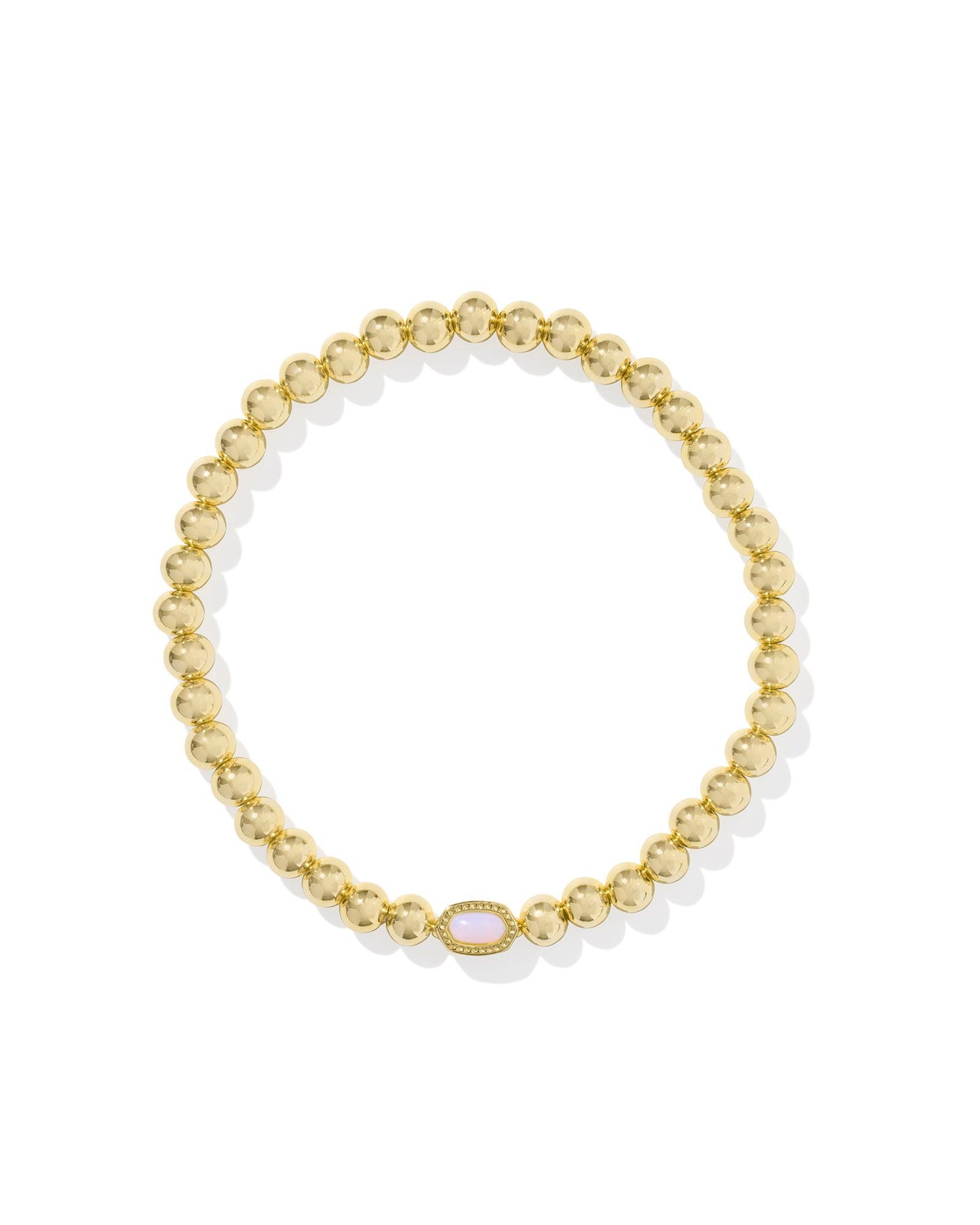 BOUTIQUE KENDRA SCOTT MINI GOLD ELAINA STRETCH BRACELET PINK OPALITE CRYSTAL