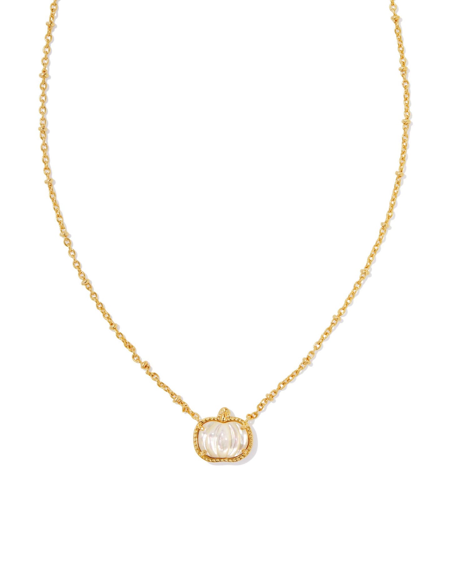 BOUTIQUE KENDRA SCOTT PUMPKIN GOLD SHORT PENDANT NECKLACE IVORY MOTHER OF PEARL 2
