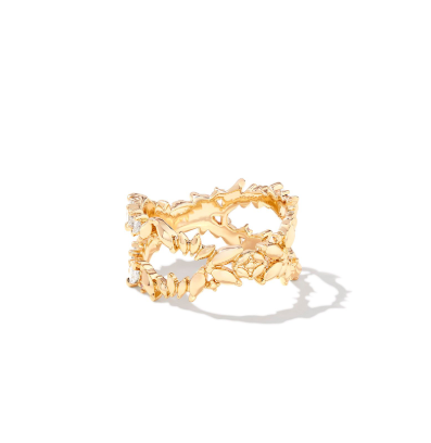 BOUTIQUE KENDRA SCOTT ROSALIE DOUBLE BAND RING GOLD BACK