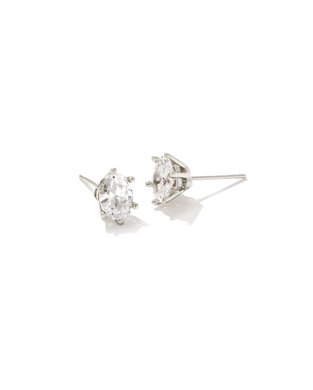 BOUTIQUE KENDRA SCOTT SILVER CAILIN CRYSTAL STUD EARRINGS IN WHITE CRYSTAL