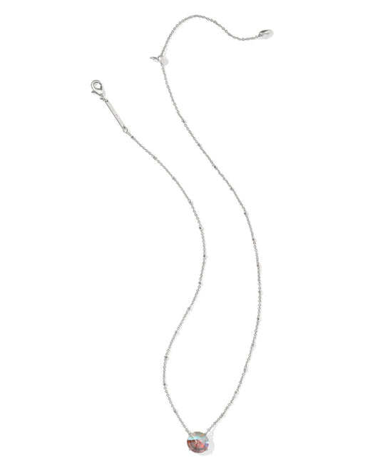 BOUTIQUE KENDRA SCOTT SILVER JOLIE PENDANT NECKLACE DICHROIC GLASS