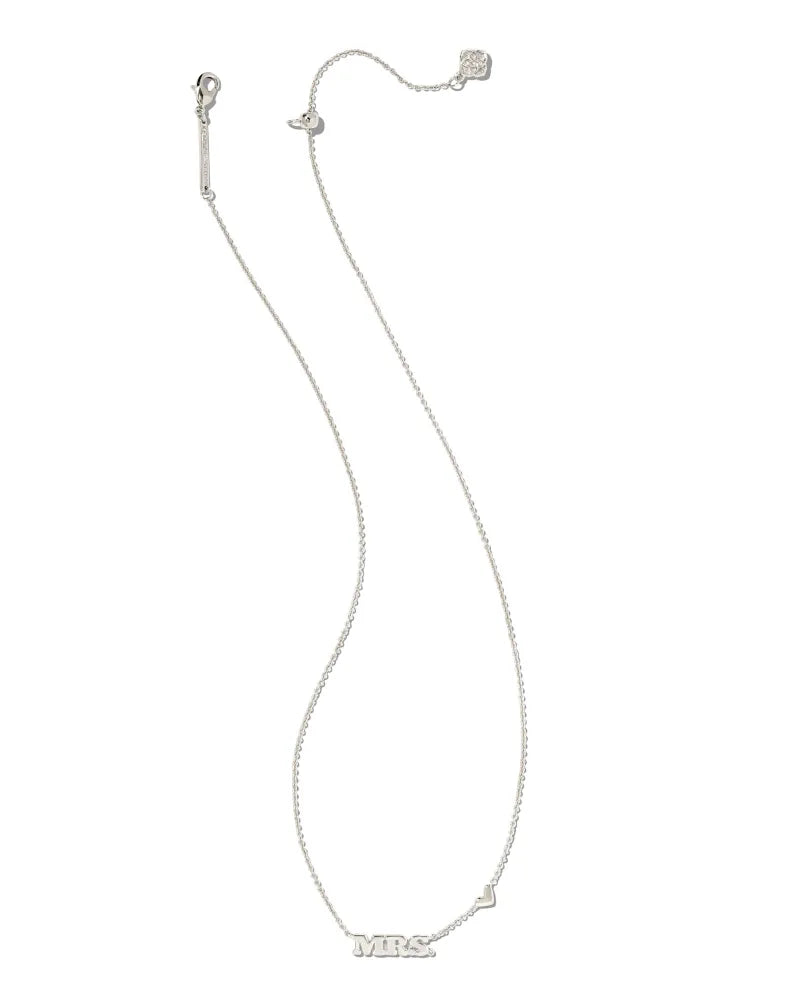 BOUTIQUE KENDRA SCOTT SILVER MRS PENDANT NECKLACE