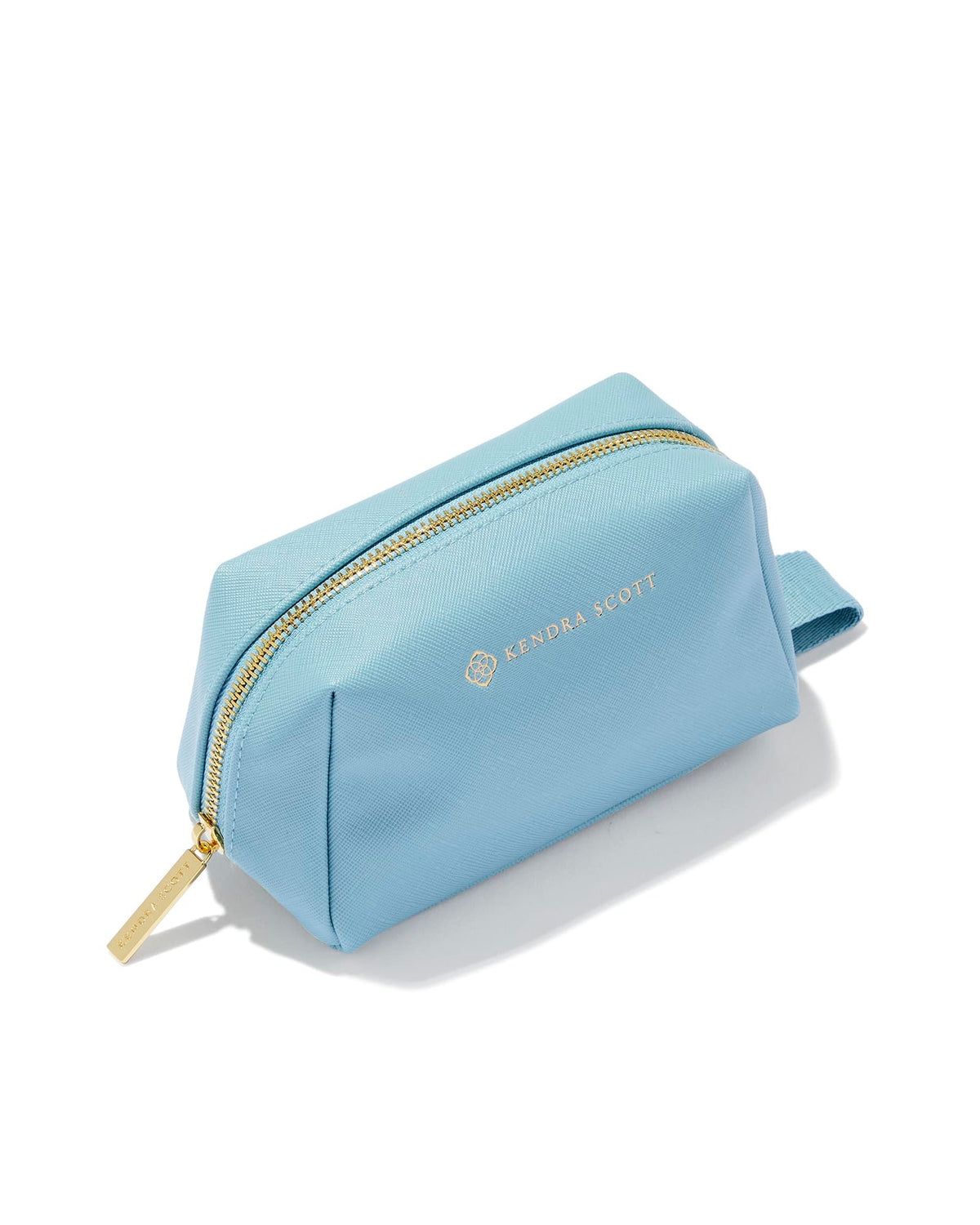 BOUTIQUE KENDRA SCOTT SMALL COSMETIC ZIP CASE LIGHT BLUE