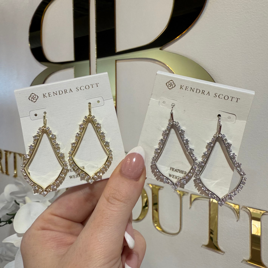 BOUTIQUE KENDRA SCOTT SOPHEE CRYSTAL DROP EARRINGS WHITE CRYSTAL