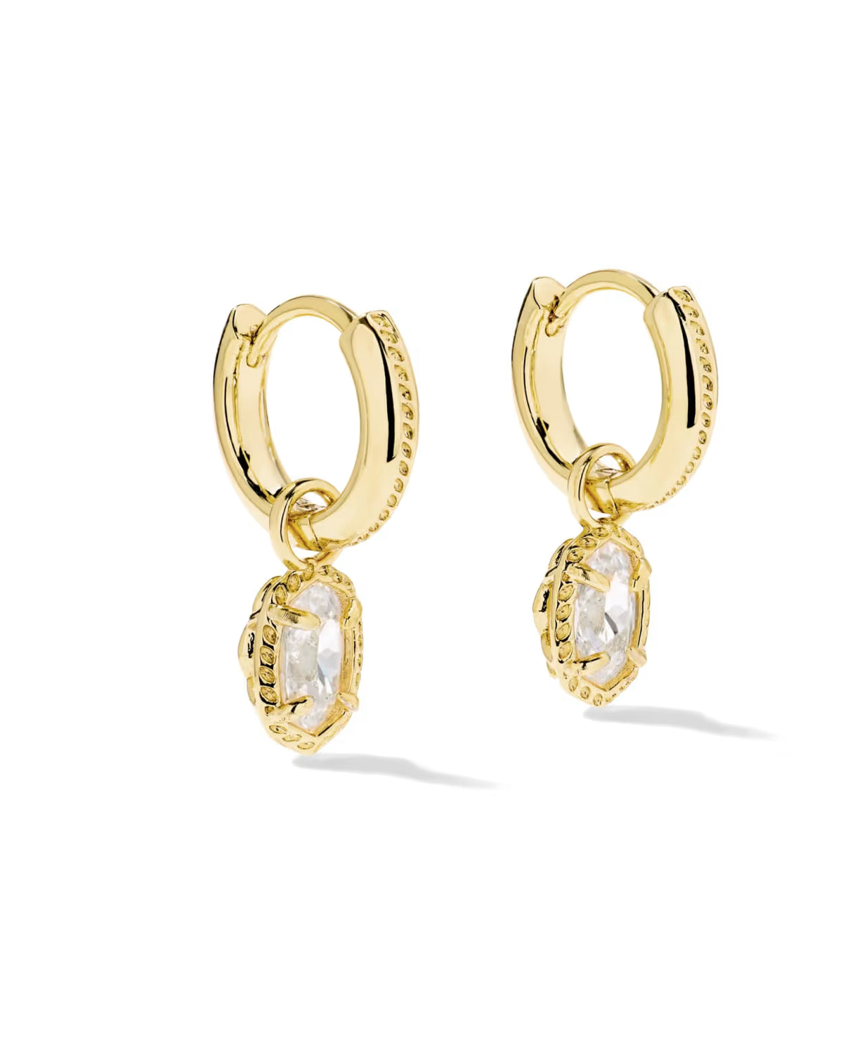 Kendra Scott Mini Ellie Luxe Huggie Earrings on white background