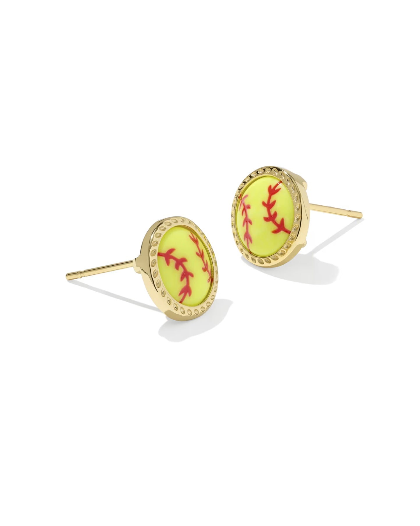 KENDRA SCOTT GAMEDAY SOFTBALL GOLD EARRINGS AT BRITIQUE BOUTIQUE