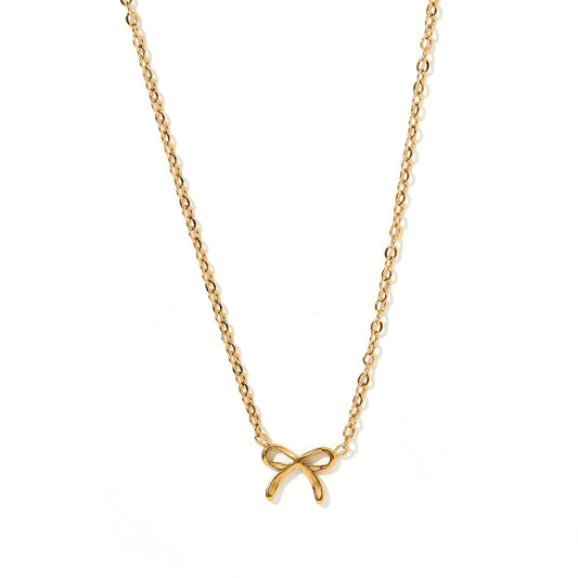 BOUTIQUE LINNY CO GOLD BOW NECKLACE SADIE