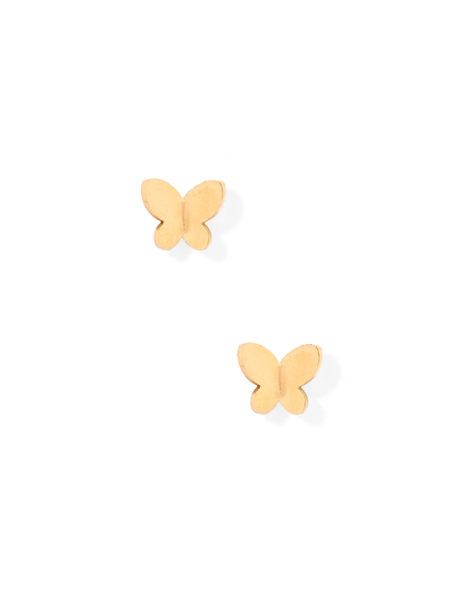 BOUTIQUE LINNY CO GOLD BUTTERFLY SCREWBACK STUD EARRINGS BILLIE FRONT 2