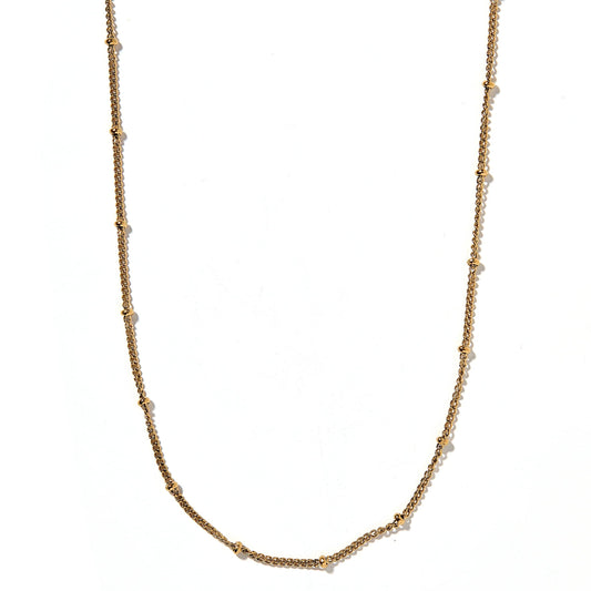 BOUTIQUE LINNY CO GOLD CHAIN BEAD NECKLACE MILES FRONT