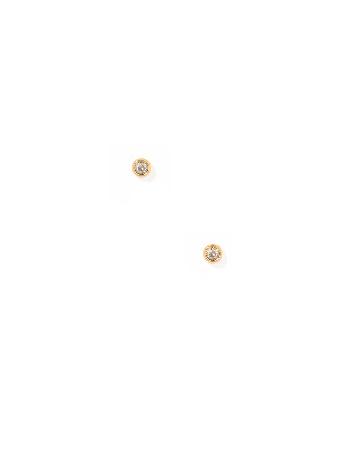 BOUTIQUE LINNY CO GOLD DIAMOND SCREWBACK STUD COOPER CLEAR FRONT 2