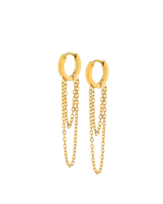 BOUTIQUE LINNY CO GWEN GOLD HUGGIE EARRINGS