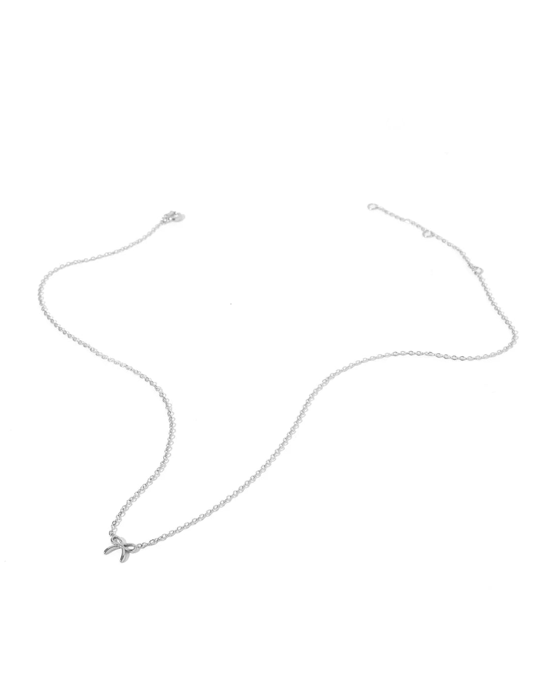 BOUTIQUE LINNY CO SADIE BOW SILVER BOW NECKLACE 3