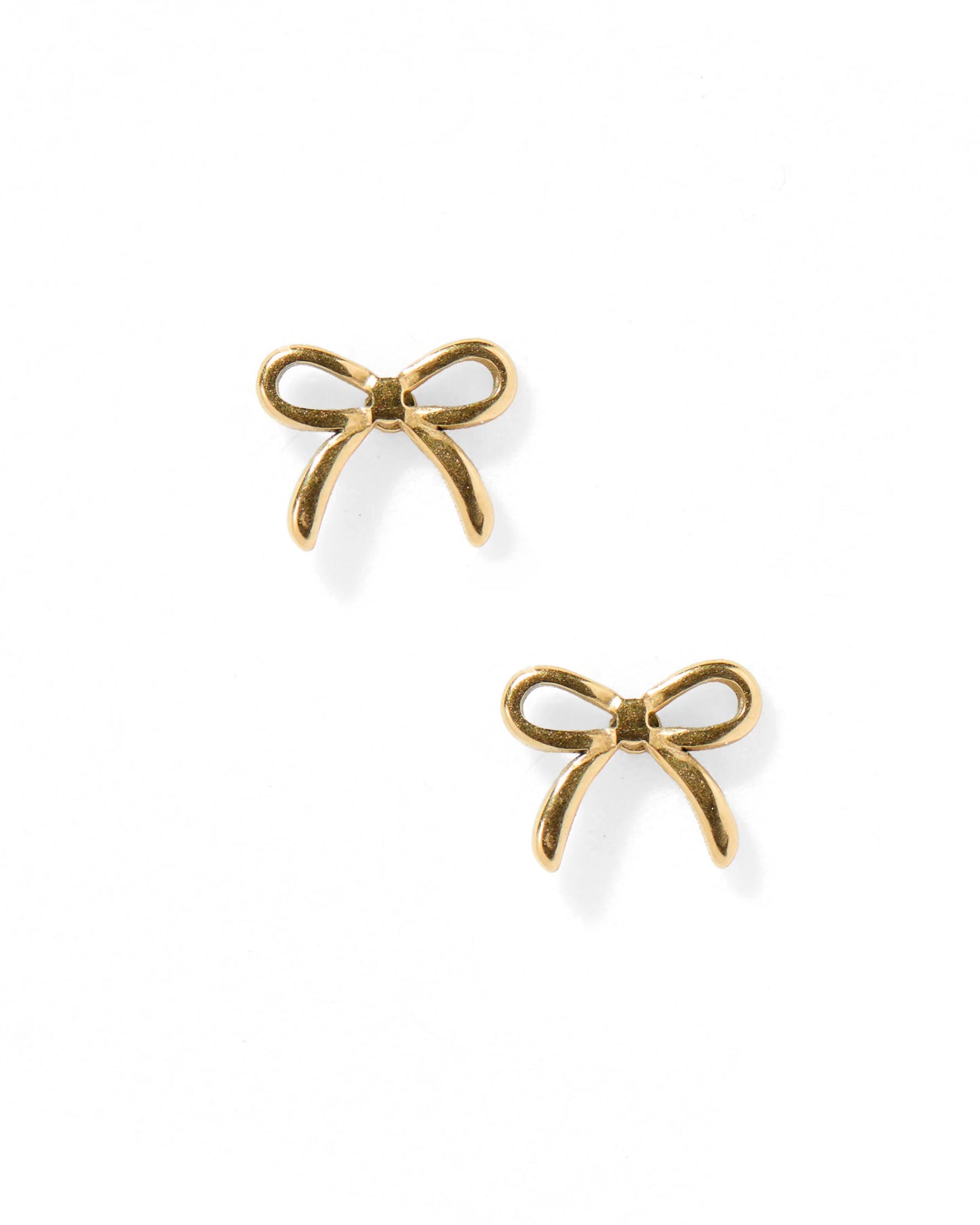 BOUTIQUE LINNY CO SCREWBACK STUD EARRINGS SADIE BOW GOLD 3