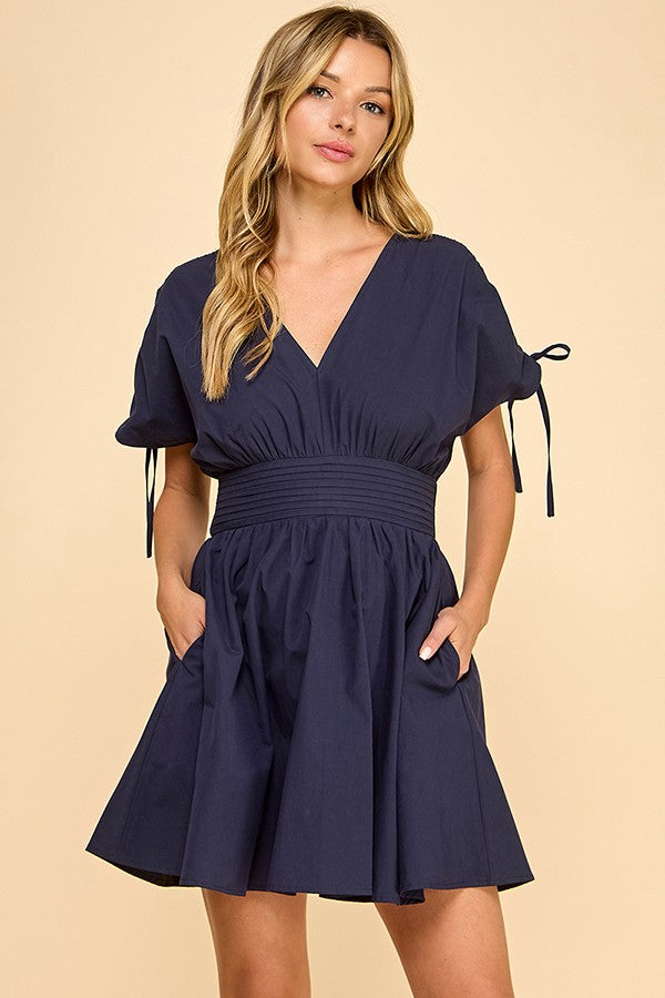 BOUTIQUE MIDNIGHT TIDE MINI DRESS NAVY FRONT