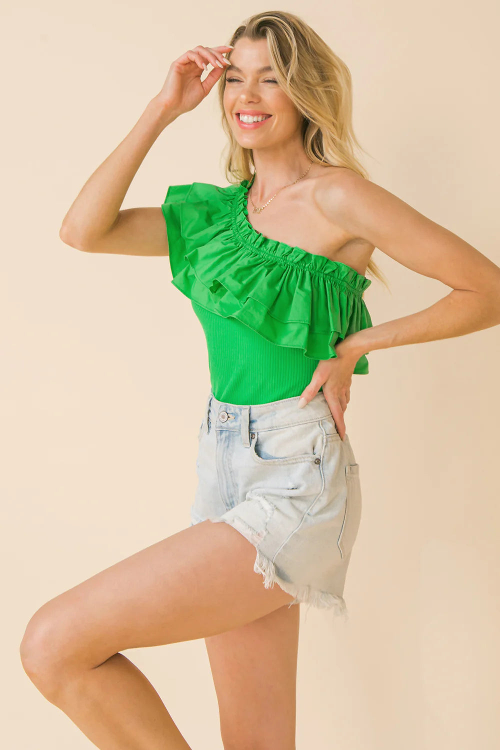 BOUTIQUE PERFECT VOYAGE BODYSUIT GREEN FRONT