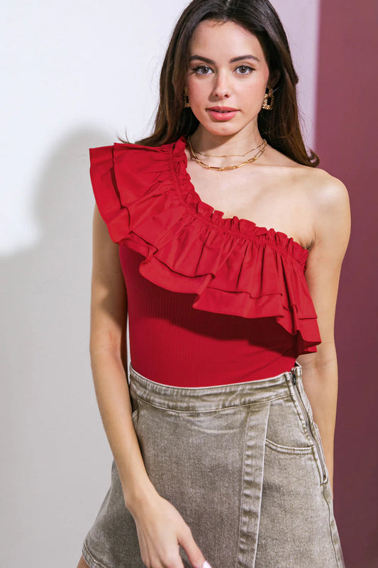 BOUTIQUE PERFECT VOYAGE BODYSUIT RED FRONT