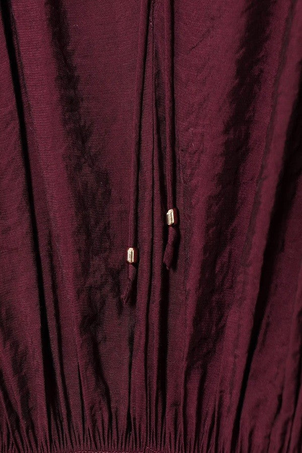 BOUTIQUE PLUMBERRY BABYDOLL BLOUSE UP CLOSE