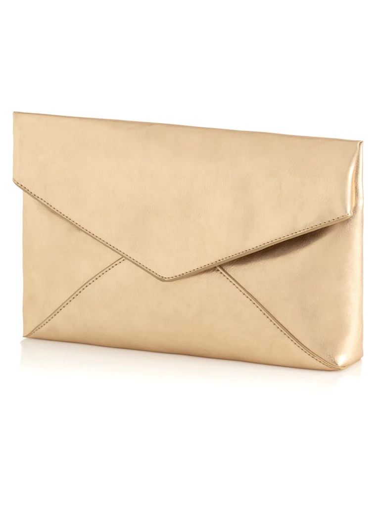 BOUTIQUE SHIRALEAH MADDIE ENVELOPE CLUTCH GOLD