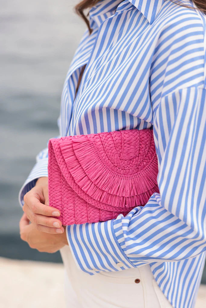 BOUTIQUE SHIRALEAH SARAH CLUTCH FUCHSIA PINK 3