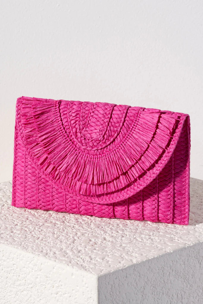 BOUTIQUE SHIRALEAH SARAH CLUTCH FUCHSIA PINK 5