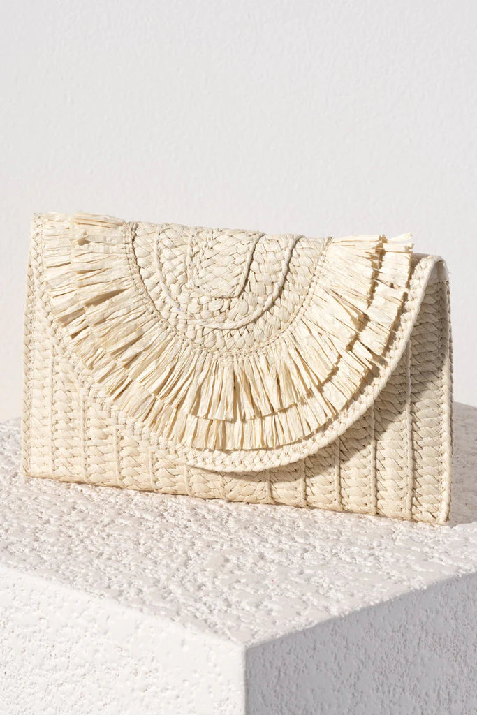 BOUTIQUE SHIRALEAH SARAH CLUTCH LIGHT NATURAL TAN 3