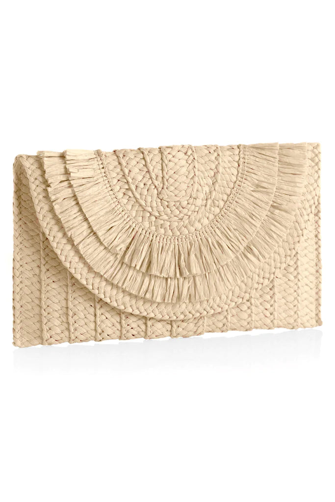BOUTIQUE SHIRALEAH SARAH CLUTCH LIGHT NATURAL TAN 4