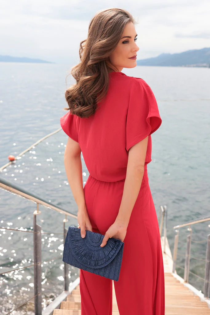 BOUTIQUE SHIRALEAH SARAH CLUTCH NAVY BLUE 2