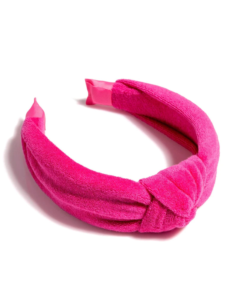BOUTIQUE SHIRALEAH TERRY KNOTED HEADBAND FUCHSIA PINK