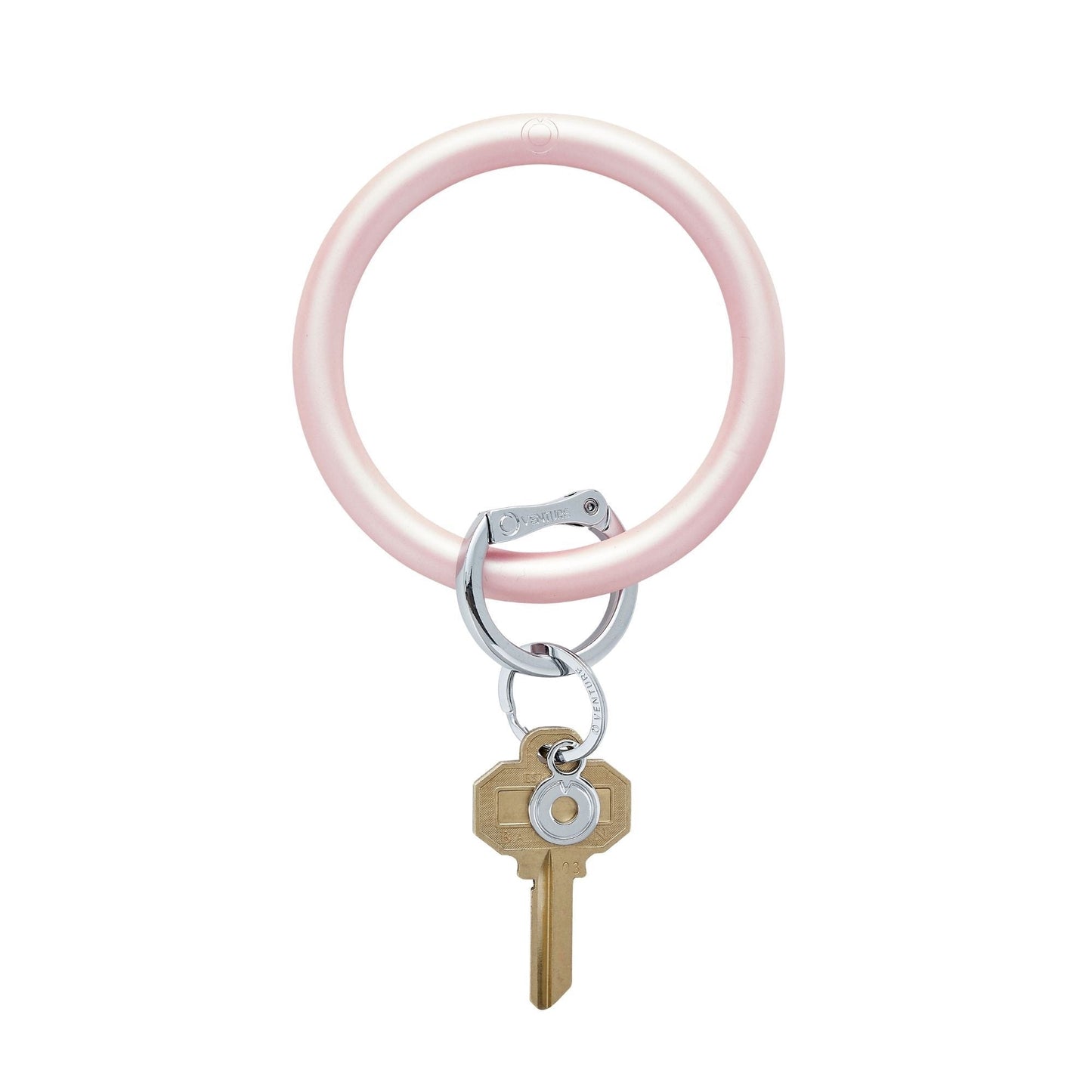 BOUTIQUE SILICONE BIG O KEY RING PEARLIZED ROSE