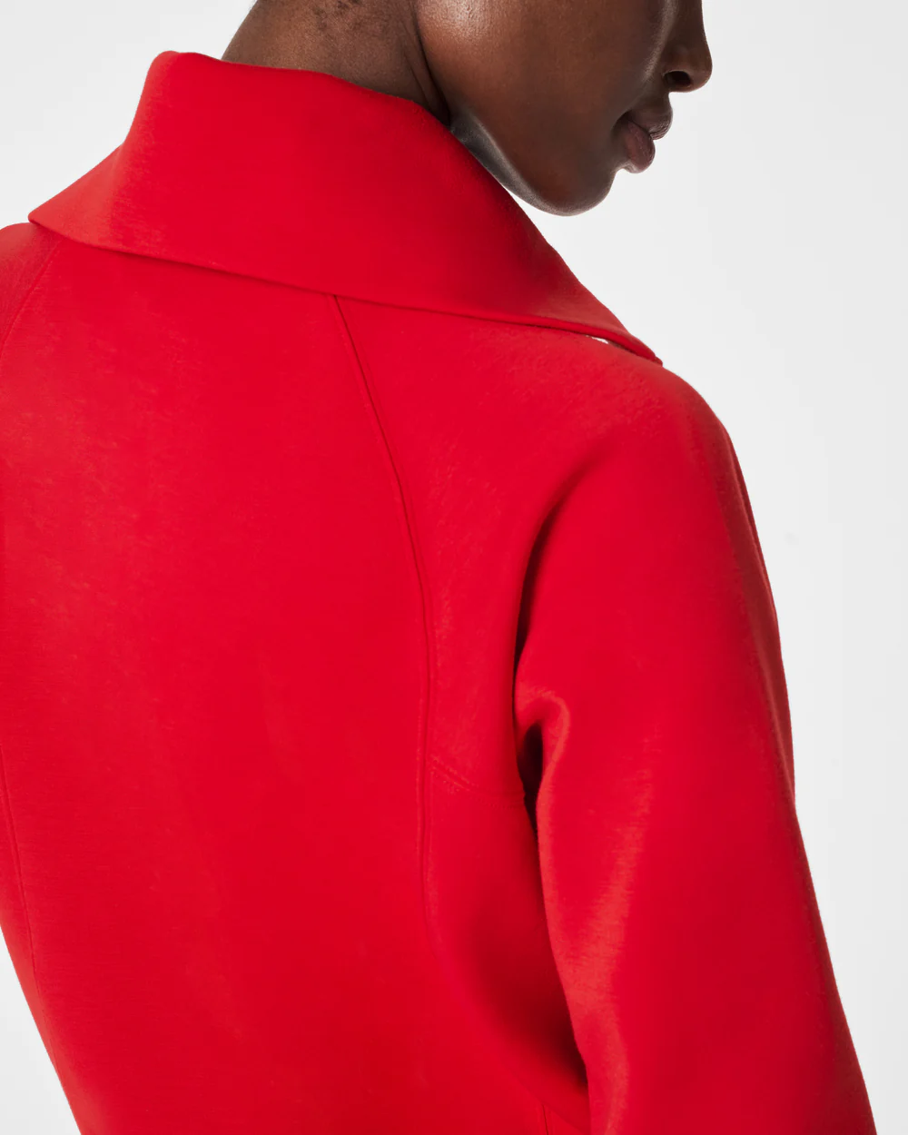 BOUTIQUE SPANX AIRESSENTAILS HALF ZIP SPANX RED BACK