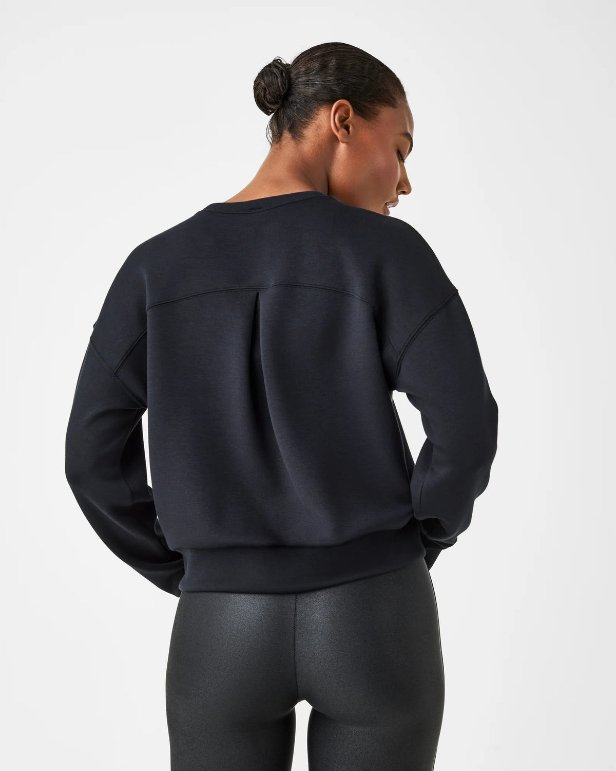 BOUTIQUE SPANX AIRESSENTIALS CREWNECK VERY BLACK BACK