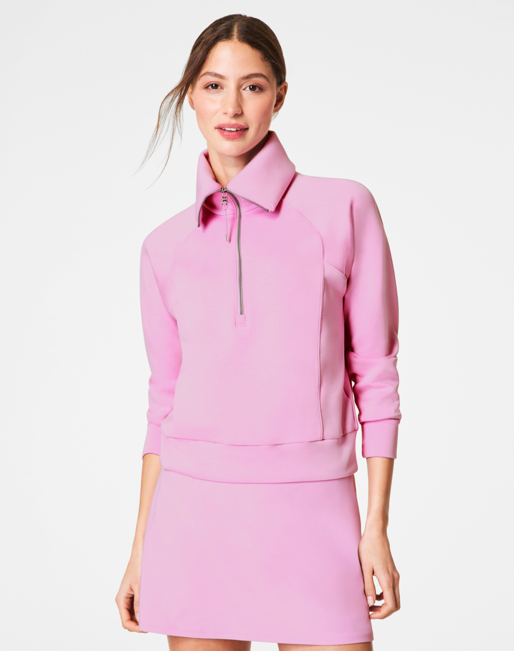 BOUTIQUE SPANX AIRESSENTIALS HALF ZIP FRONT 2 PETUNIA