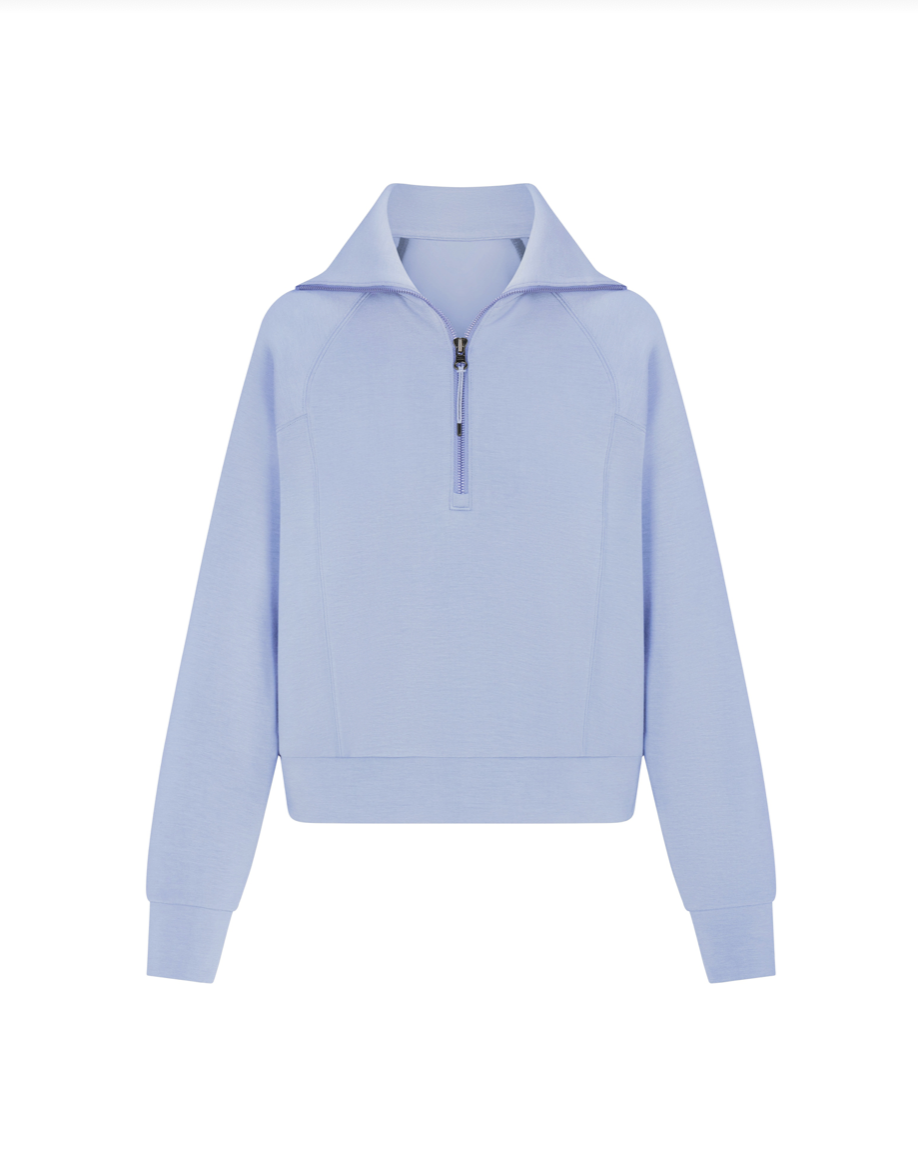 BOUTIQUE SPANX AIRESSENTIALS HALF ZIP FRONT HYDRANGEA