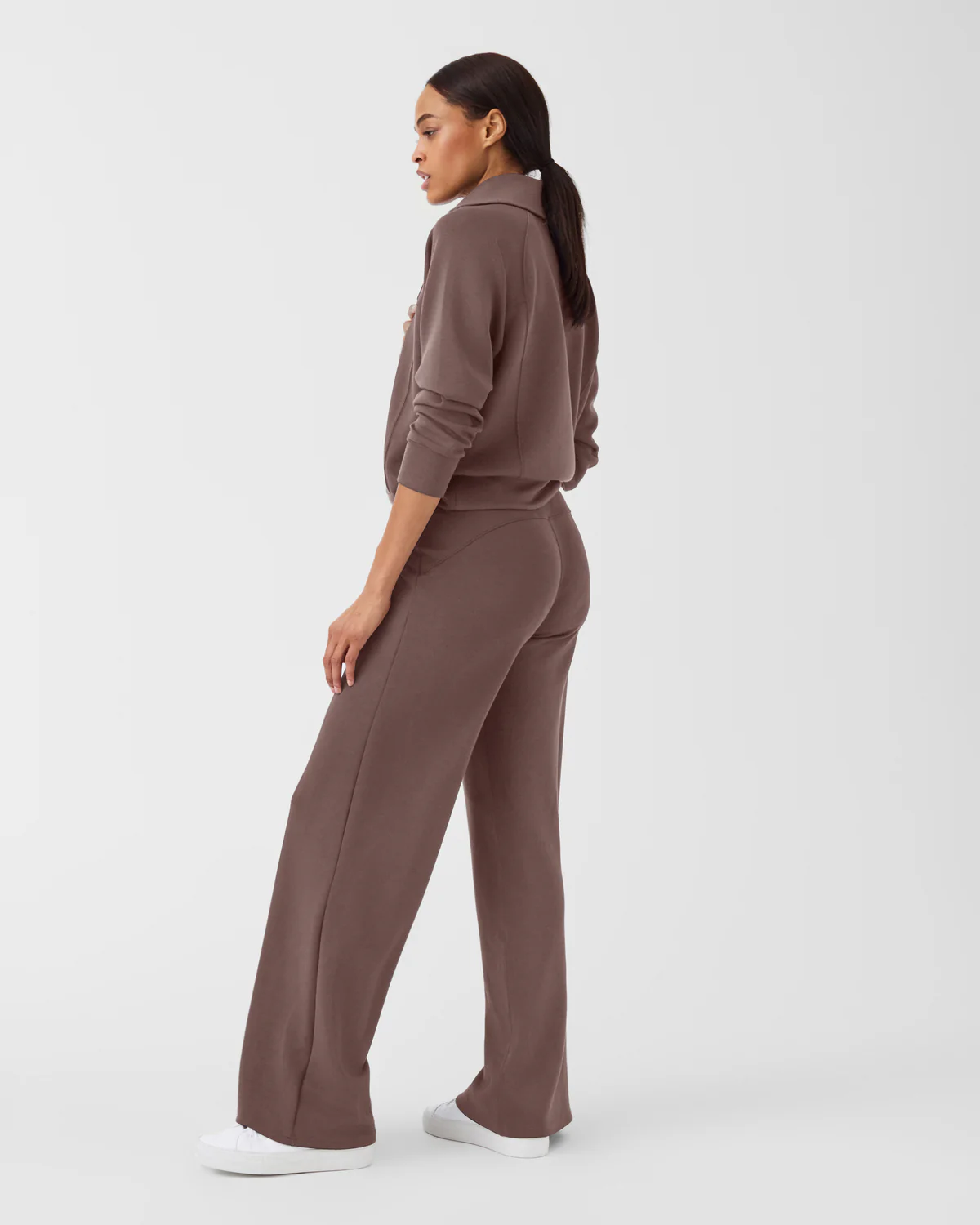 BOUTIQUE SPANX AIRESSENTIALS HALF ZIP SMOKE SIDE