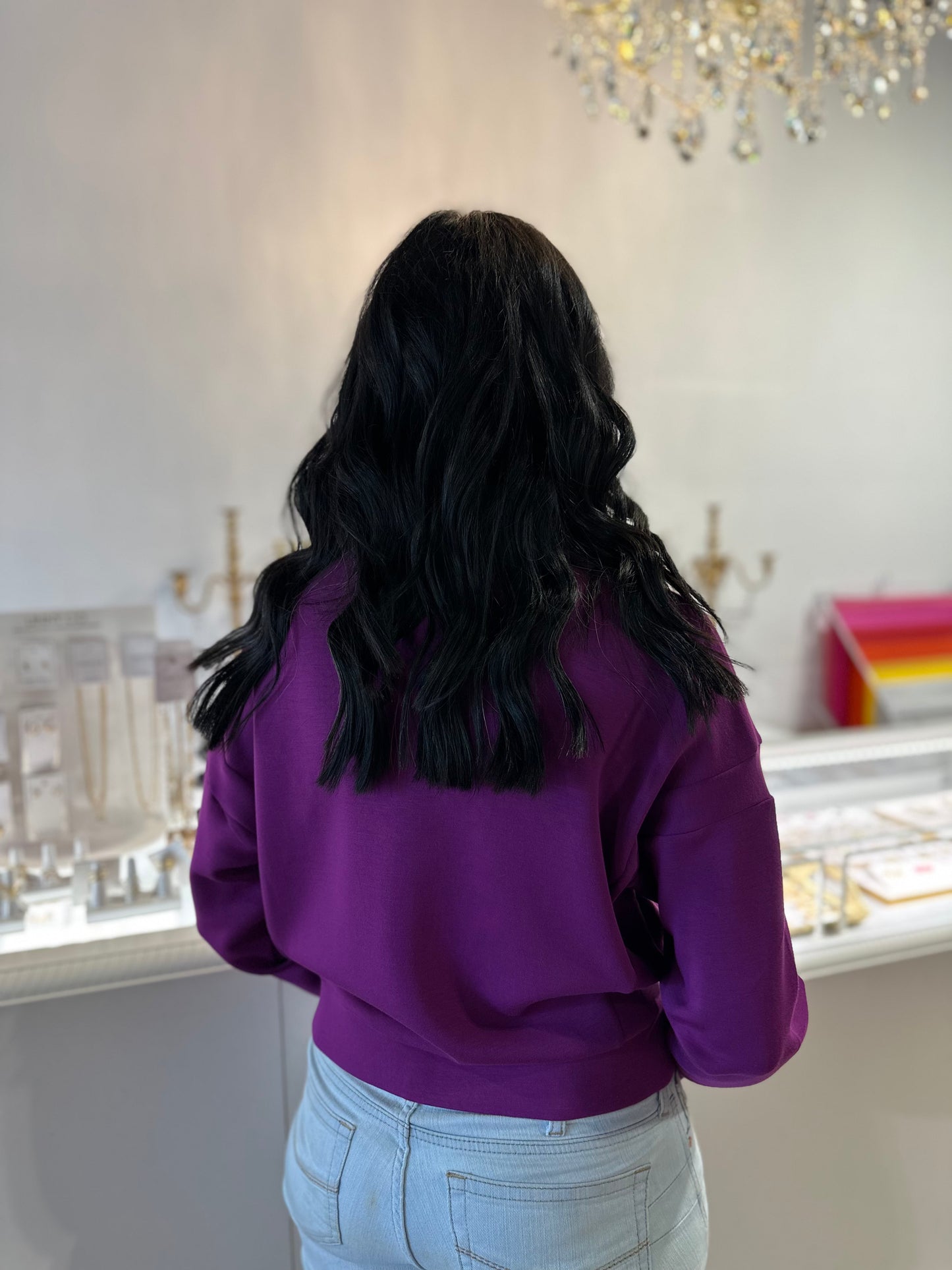 BOUTIQUE SPANX AIRESSENTIALS® TRACK JACKET SNAPDRAGON BACK