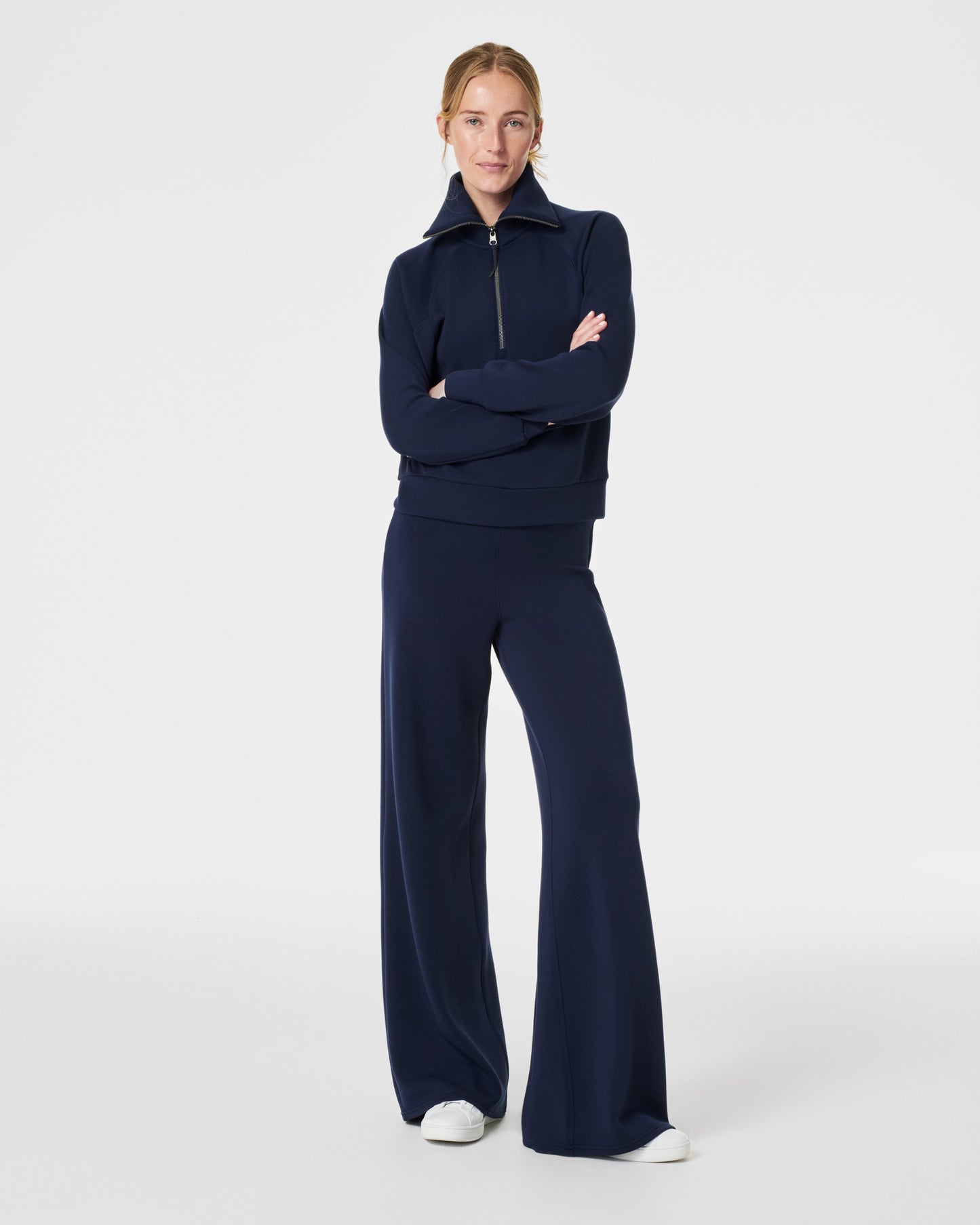 BOUTIQUE SPANX AIRESSENTIALS WIDE LEG PANT FRONT TIMELESS NAVY FRONT