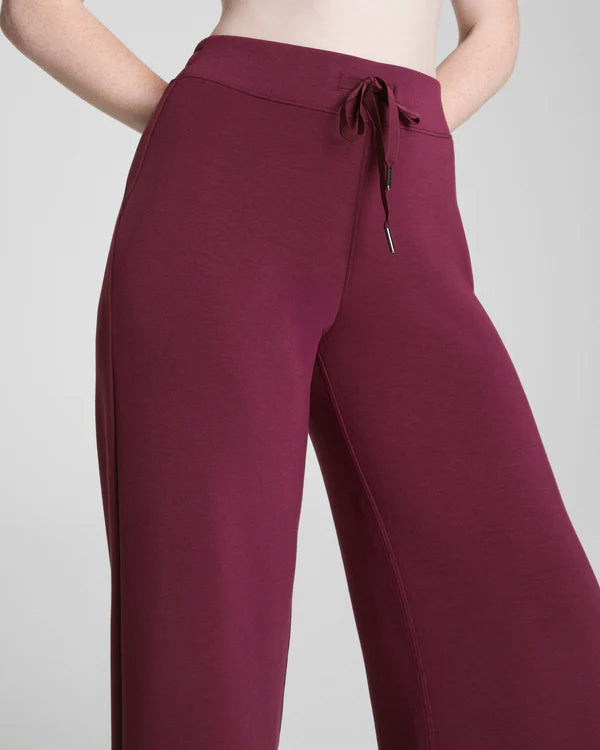 BOUTIQUE SPANX AIRESSENTIALS WIDE LEG PANT PLUM BERRY FRONT 2