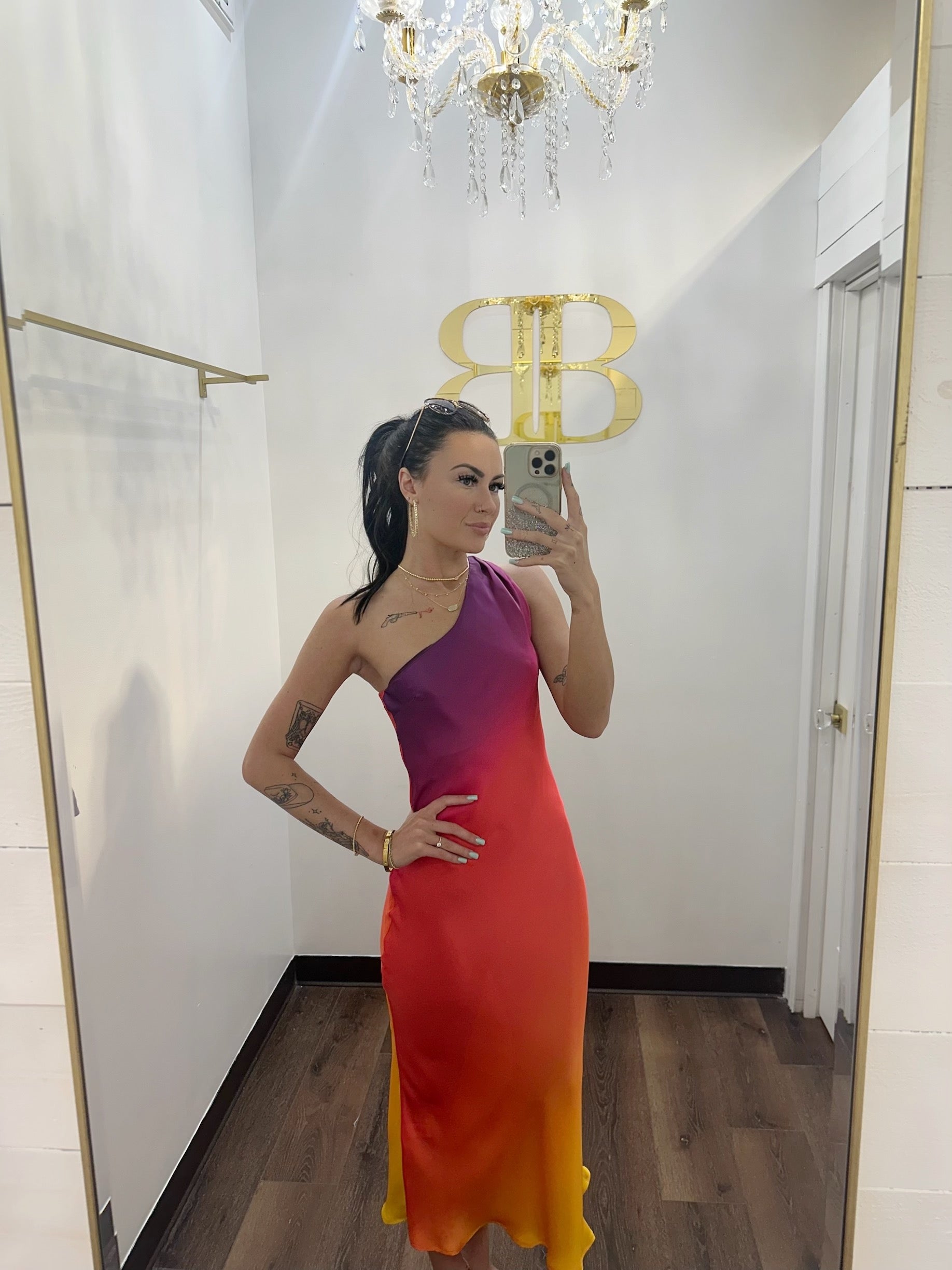 sunset dress SUNSET ONE SHOULDER MAXI DRESS – Britique Boutique
