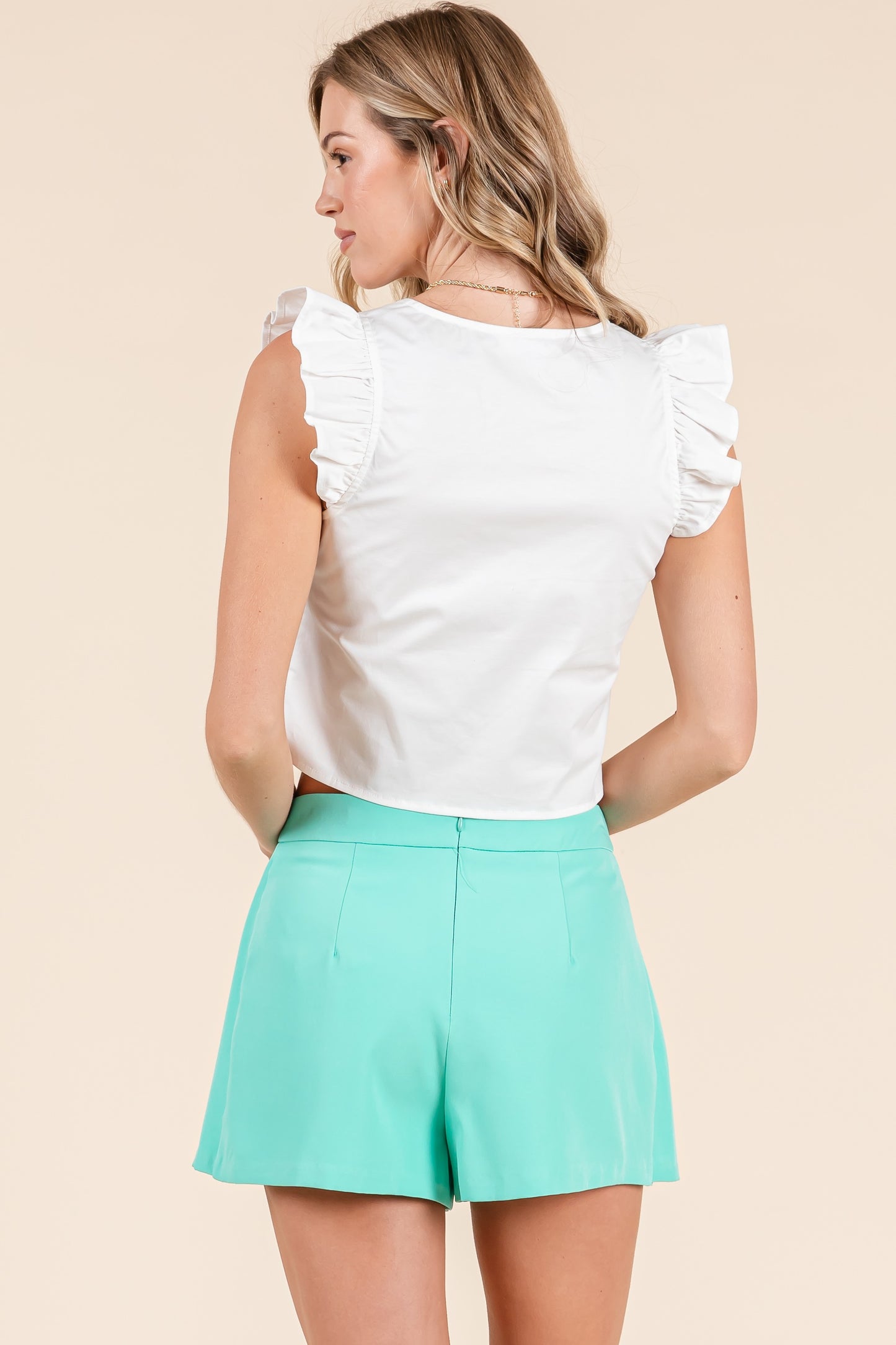 BOUTIQUE SWEETHEART TIED UP TOP BACK WHITE