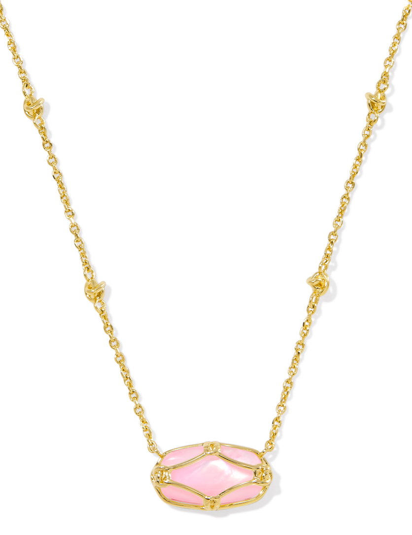 KENDRA SCOTT Elisa Lattice Frame Short Pendant Necklace