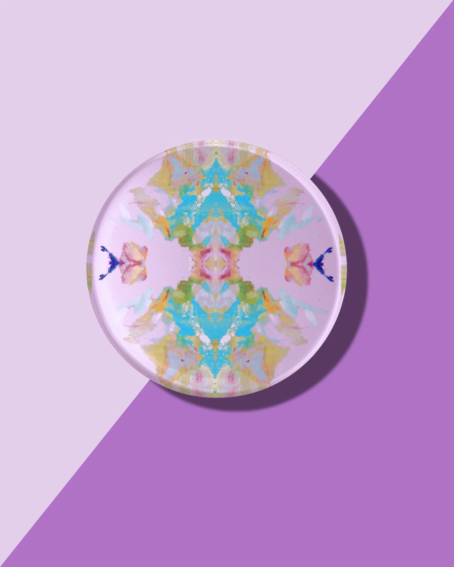 BOUTIQUE TART BY TAYLOR COASTERS STAINLESS GLASS LAVENDER LAURA PARK