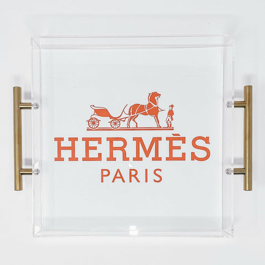 BOUTIQUE TART BY TAYLOR LARGE HANDLED ACRYLIC TRAY HERMES