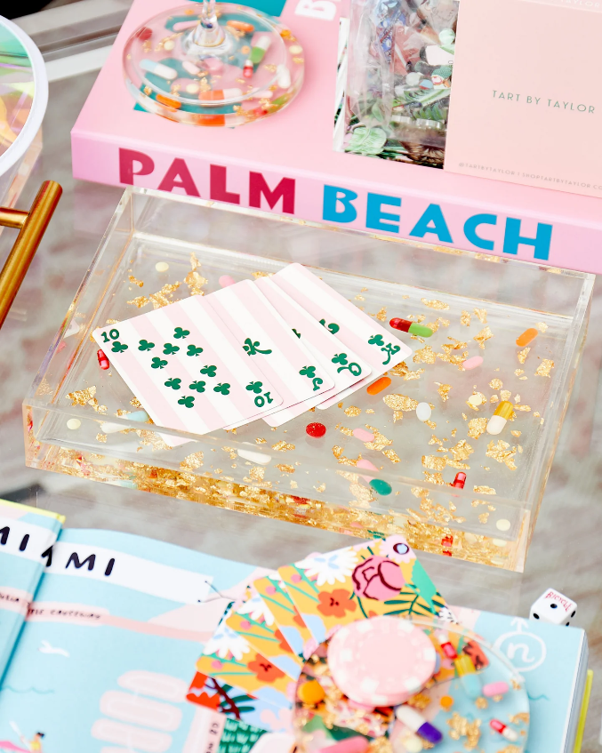 BOUTIQUE TART BY TAYLOR SMALL ACRYLIC TRAY PILLS + GOLD 2