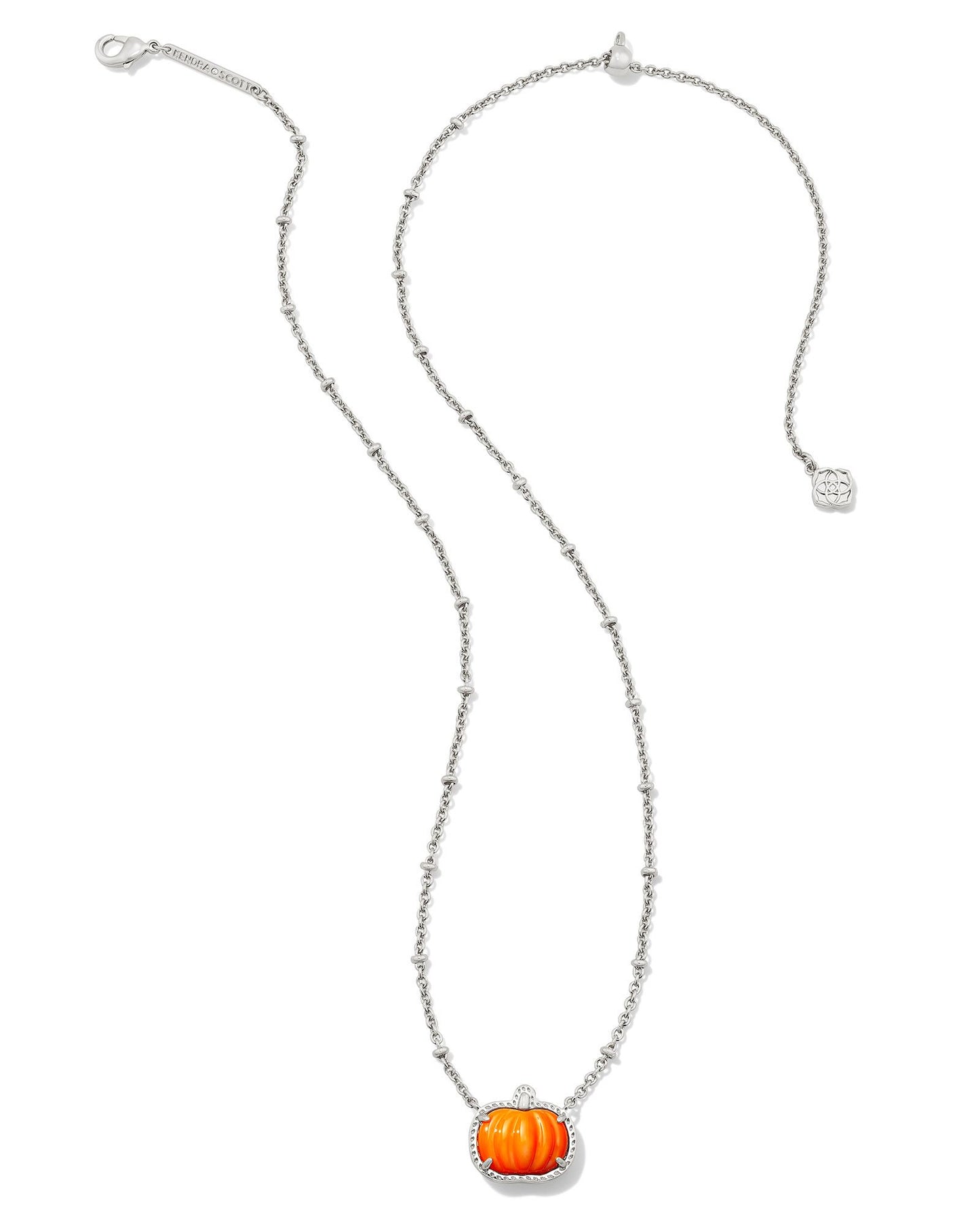 KENDRA SCOTT Pumpkin Silver Short Pendant Necklace