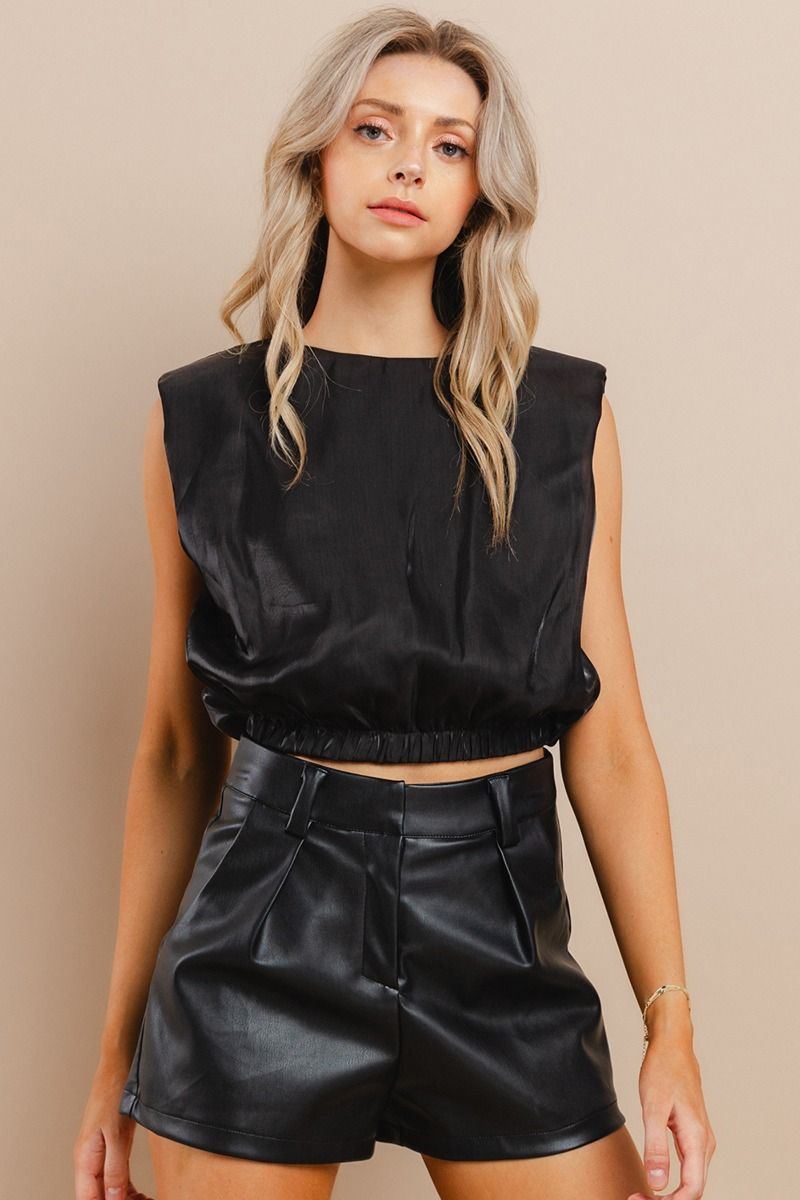 Metallic Cropped Top