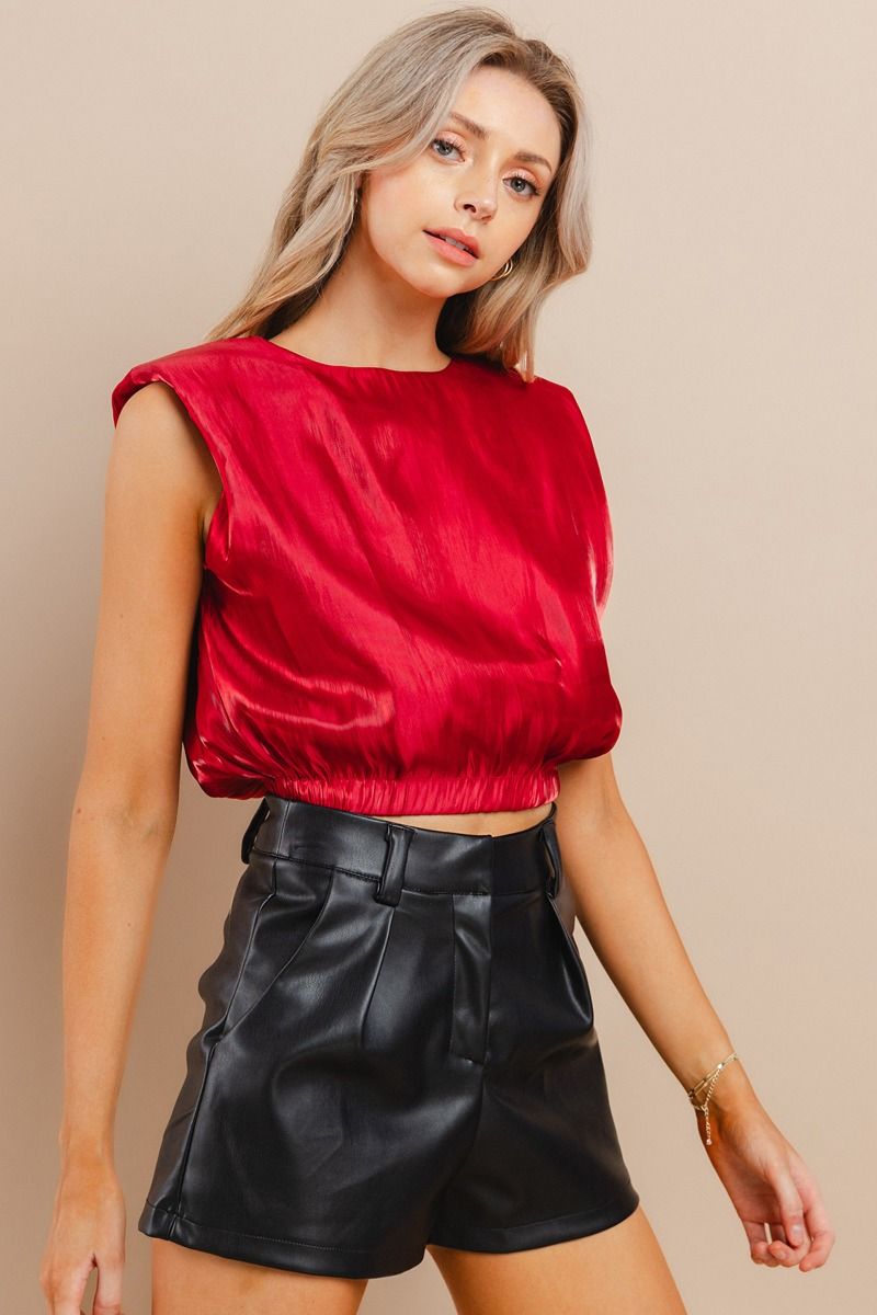 Metallic Cropped Top