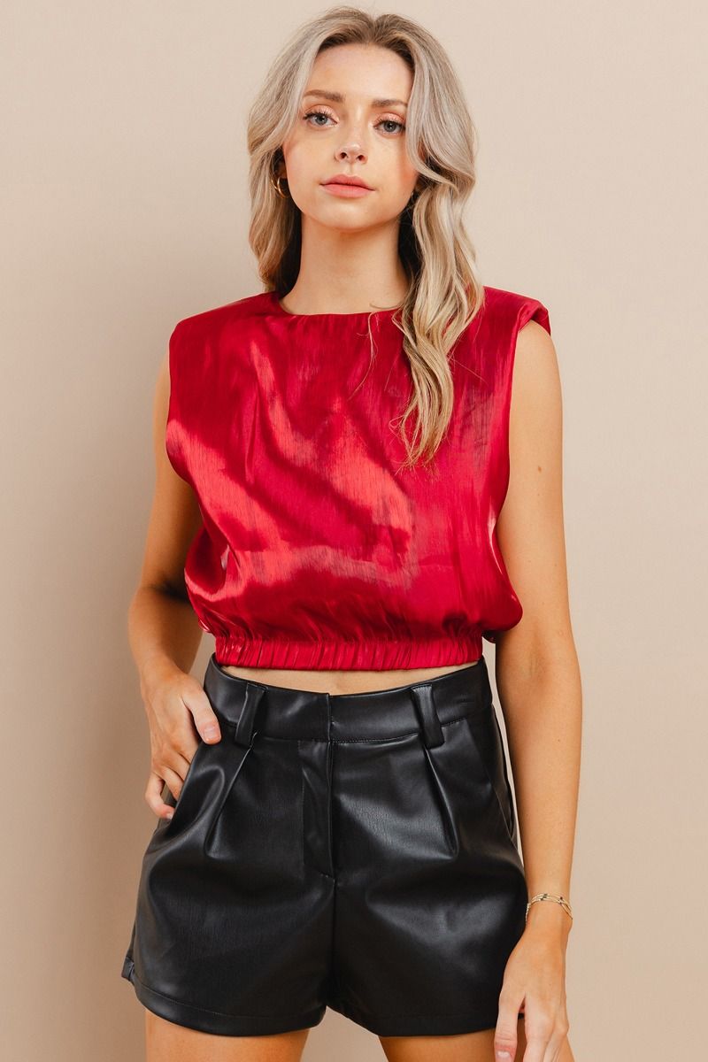 Metallic Cropped Top